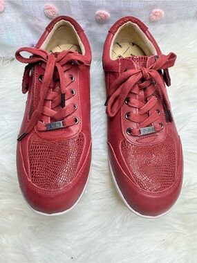 Revere Women's Red Lace-Up Moccasin Sneakers